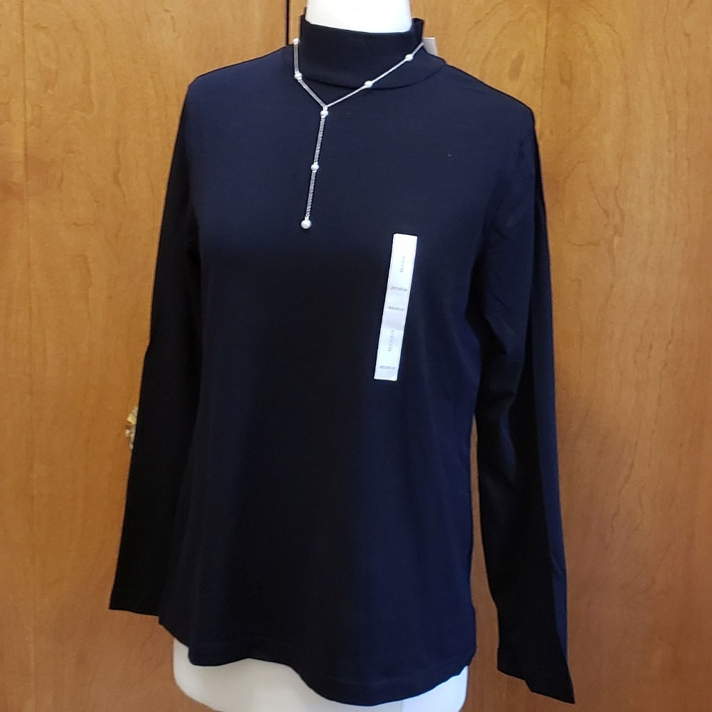 NWT Black Mock Turtle Neck Size M